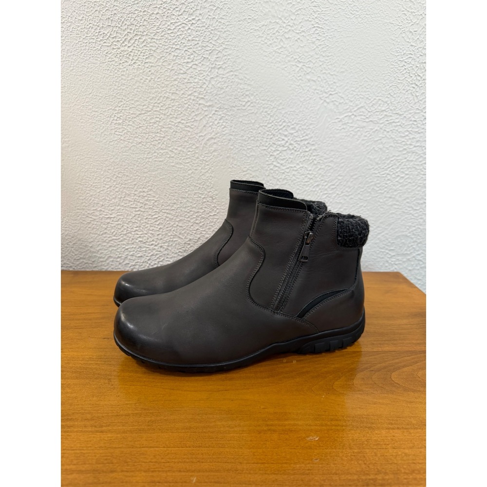 Propet WFV055L Womens Black Leather Ankle Boots Double Zip Extra Wide 11 XX 4E